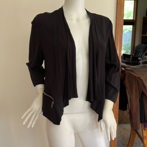 Beautiful light weight three-quarter sleeve black jacket by Chicos